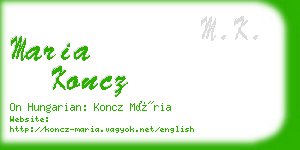 maria koncz business card